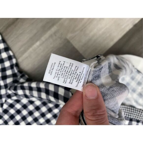 Talbots Black White Gingham Cardigan Button Up Blouse, Size 2X, MSRP $90 - Picture 4 of 8